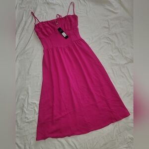Fashion Nova Vibrant Pink Midi Dress